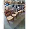 6 CHAISES BOIS PAILLÉ DOSSIER MOUSTACHE 