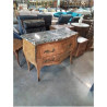 COMMODE BOIS DE ROSE 2 TIROIRS PLATEAU MARBRE STYLE LOUIS XV 