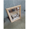  MIROIR RECTANGULAIRE BOIS NATUREL AVEC CHANDELIER METAL EN APPLIQUE 