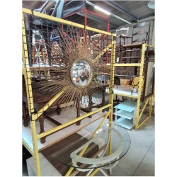 MIROIR SOLEIL CHATY VALLAURIS METAL 96 CM ANNEES 50/60