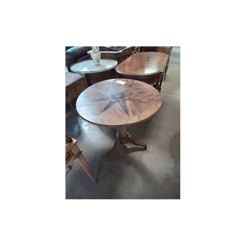 GUERIDON ROND TRIPODE BASCULANT SUR PIED FUT CENTRAL TRIPODE STYLE EMPIRE