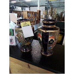 PAIRE DE VASES PORCELAINE SATSUMA
