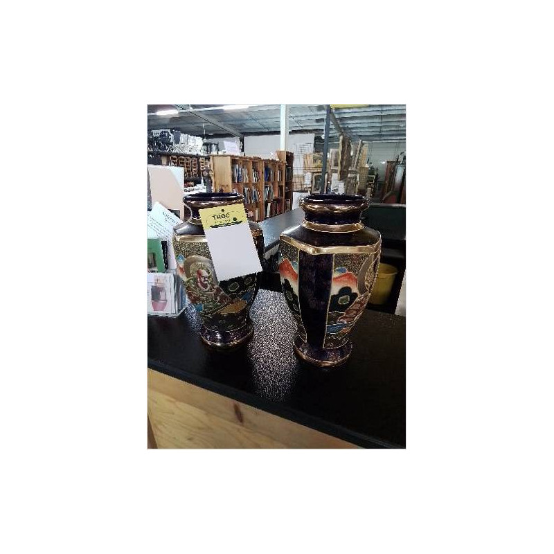 PAIRE DE VASES PORCELAINE SATSUMA