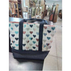 SAC TISSU COEUR ET JEAN