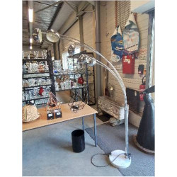 LAMPADAIRE ARC MÉTAL CHROMÉ 5 BRANCHES SOCLE MARBRE BLANC WOFI LEUCHTEN GMBH