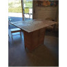 BAR TABLE MANGE DEBOUT DE JARDIN A ABATTANTS 2 PORTES TECK
