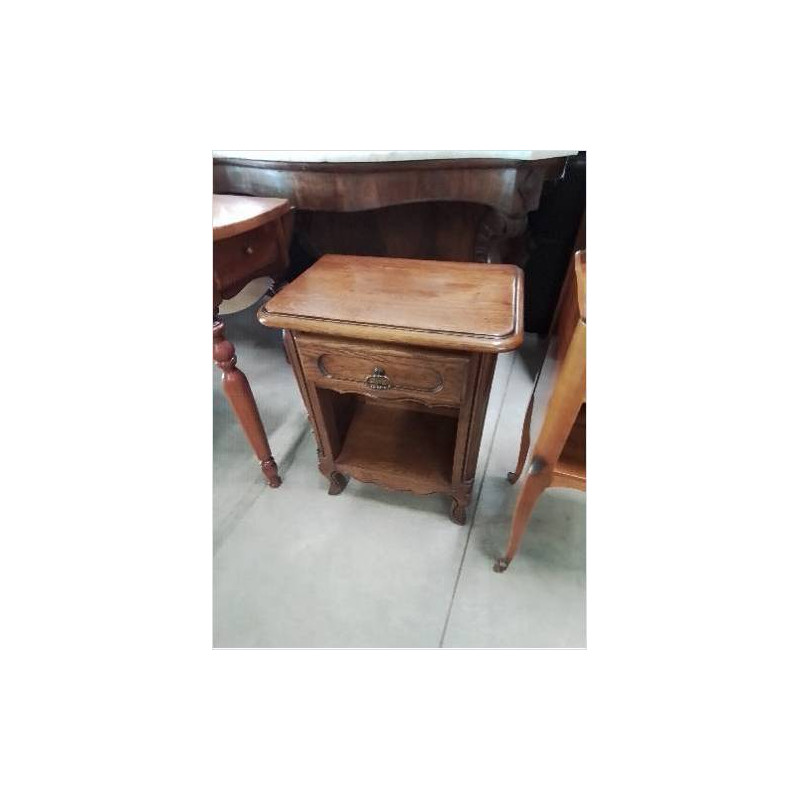 CHEVET BOIS MOULURÉ PIEDS CAMBRÉ 1 TIROIR 1 NICHE STYLE RÉGENCE 