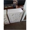 MEUBLE DE SALLE DE BAIN BOIS MOULURÉ BLANC 2 TIROIRS 2 PORTES 