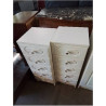 MEUBLE DE SALLE DE BAIN BOIS MOULURÉ BLANC 5 TIROIRS 