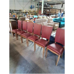 6 CHAISES BOIS CLAIR ASSISE...