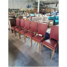 6 CHAISES BOIS CLAIR ASSISE ET DOSSIER SKAÏ GRENAT ANNÉES 50