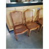 6 CHAISES BOIS CLAIR ASSISE ET DOSSIER CANNÉ STYLE RÉGENCE COQUILLE 