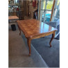 TABLE RECTANGULAIRE A RALLONGES BOIS CLAIR CHANTOURNÉ STYLE RÉGENCE 