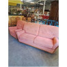 CANAPÉ ET  FAUTEUIL BOIS CLAIR     TISSU ORANGÉ