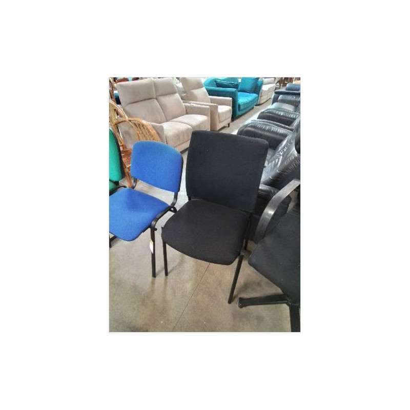 CHAISE D’ACCUEIL MÉTAL ET TISSU NOIR