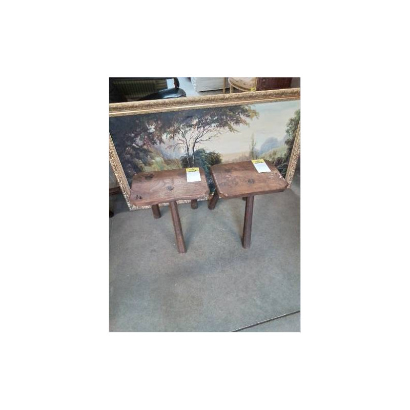 TABOURET TRIPODE BOIS STYLE BRUTALISTE XXE