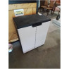 ARMOIRE BASSE DE JARDIN RÉSINE NOIR ET CRÈME 2 PORTES