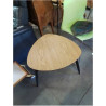 TABLE BASSE TRIANGULAIRE PIÈTEMENT BOIS NOIR PLATEAU BOIS CLAIR