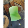 CHAISE PIÈTEMENT MÉTAL CHROME ASSISE RÉSINE VERT