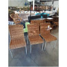 4 CHAISES PIÈTEMENT MÉTAL GRIS ASSISE OSIER