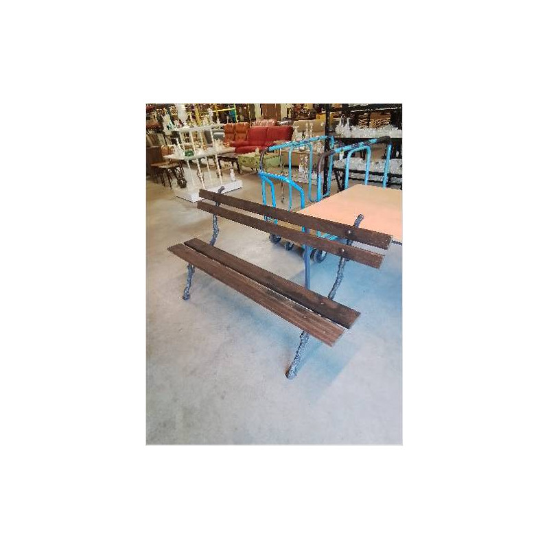 BANC DE JARDIN LATTES BOIS PIÈTEMENT FONTE FIN XIXE