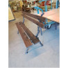 BANC DE JARDIN LATTES BOIS PIÈTEMENT FONTE FIN XIXE