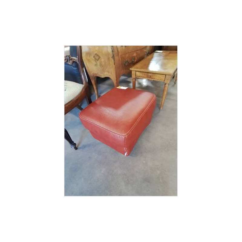 POUF CUIR ROUGE BARDI ITALY