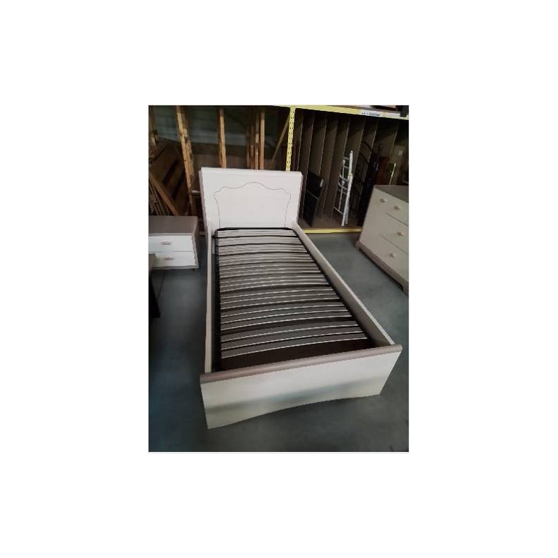 LIT A TIROIR BOIS CRÈME AVEC SOMMIER 90X190 GAUTIER 