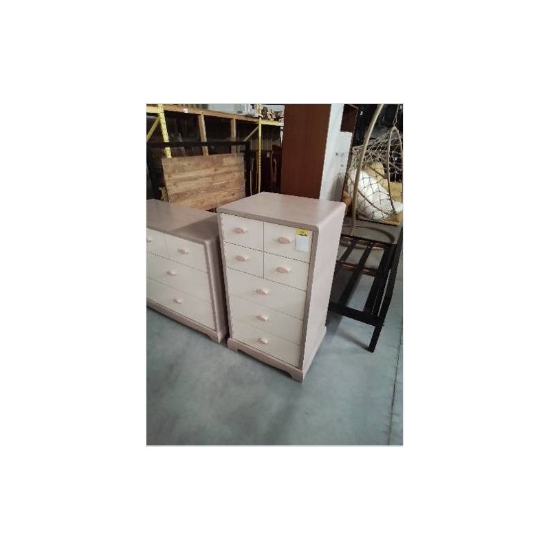COMMODE HAUTE BOIS CRÈME 5 TIROIRS GAUTIER