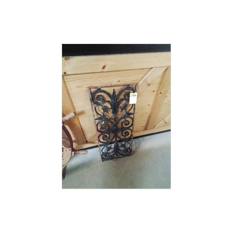 GRILLE DE PORTE FER FORGÉ FONTE FIN XIXE 90X38CM