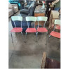 4 CHAISES FORMICA ROUGE ET JAUNE PIÈTEMENT MÉTAL CHROMÉ ANNÉES 70