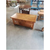 TABLE BASSE RECTANGULAIRE CHÊNE CLAIR 2 NIVEAUX 1 TIROIR