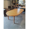 TABLE RONDE EXTENSIBLE BOIS CLAIR 5 PIEDS TOURNÉS 110X74CM 2RALLONGES DE 49,5CM 