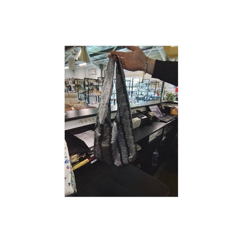 SAC BANDOULIÈRE  RAYE GRIS ET TAUPE