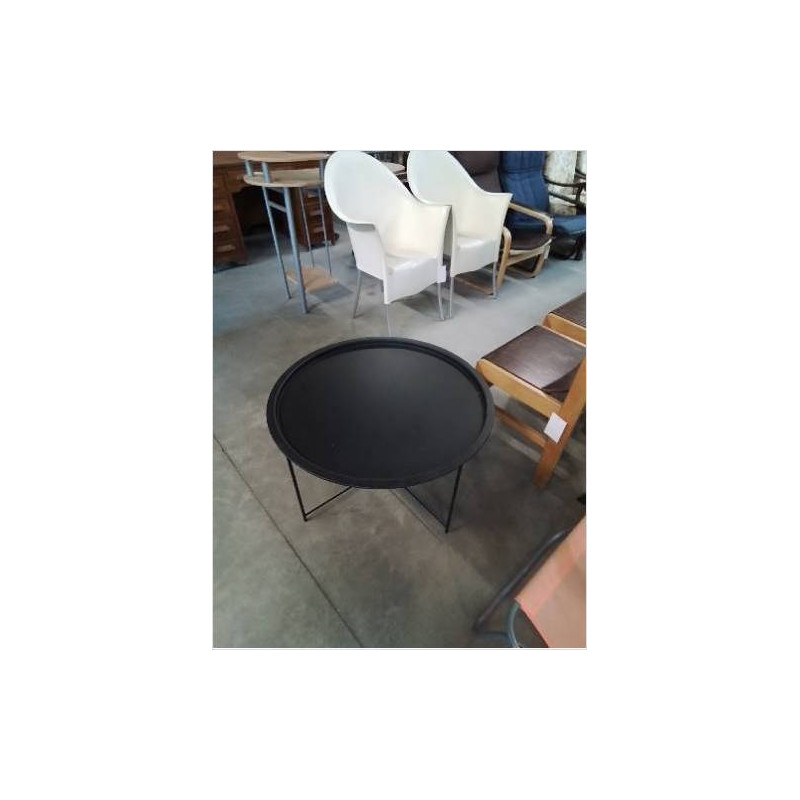 TABLE BASSE RONDE MÉTAL NOIR