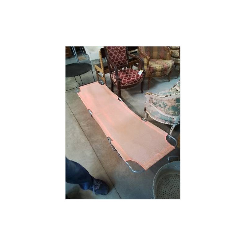 TRANSAT MÉTAL GRIS ET TOILE ORANGÉ 