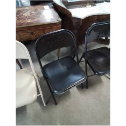 CHAISE PLIANTE MÉTAL NOIR VIP