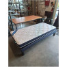 ENSEMBLE SOMMIER TAPISSER AVEC PIEDS + MATELAS MOUSSE MERINOS ALPHA 90X190 