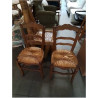 PAIRE DE CHAISES BOIS CLAIR PAILLÉ DOSSIER CHANTOURNÉ 