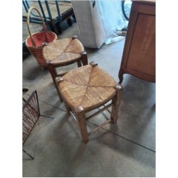 TABOURET BOIS PAILLÉ 
