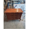 COMMODE A RESSAUT BOIS CLAIR 3 TIROIRS PIEDS CAMBRÉS STYLE LOUIS XV 