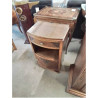 CHEVET 1 TIROIR 1 NICHE  1 PORTE BOIS GRAVÉ DESSUS PLATEAU VERRE ART DÉCO 