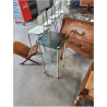 CONSOLE A COLONNES LAITON 3 PLATEAUX VERRE ANNÉES 70