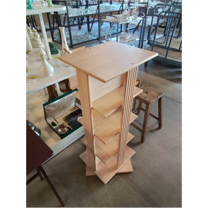 BIBLIOTHÈQUE TOURNANTE BOIS ROSE BERLIOZ