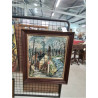 HUILE SUR PANNEAU RUE VILLAGEOISE