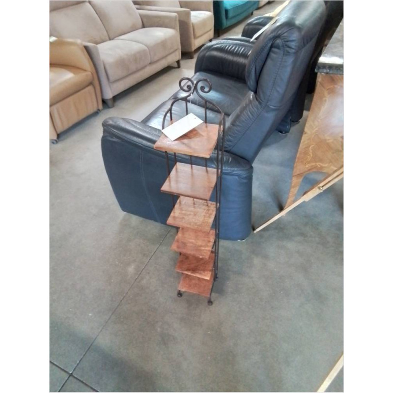 ÉTAGÈRE FER FORGÉ 6 TABLETTES BOIS 