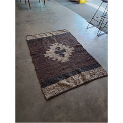 TAPIS LANIÈRE CUIR...