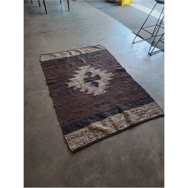 TAPIS LANIÈRE CUIR ATMOSPHÈRA 170X115CM