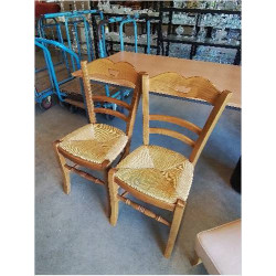 PAIRE DE CHAISES BOIS CLAIR...