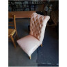 CHAUFFEUSE TISSU ROSE PIEDS BOIS CLAIR